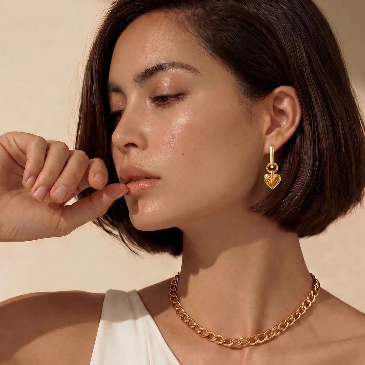 Sunburst Heart | Huggie Earrings