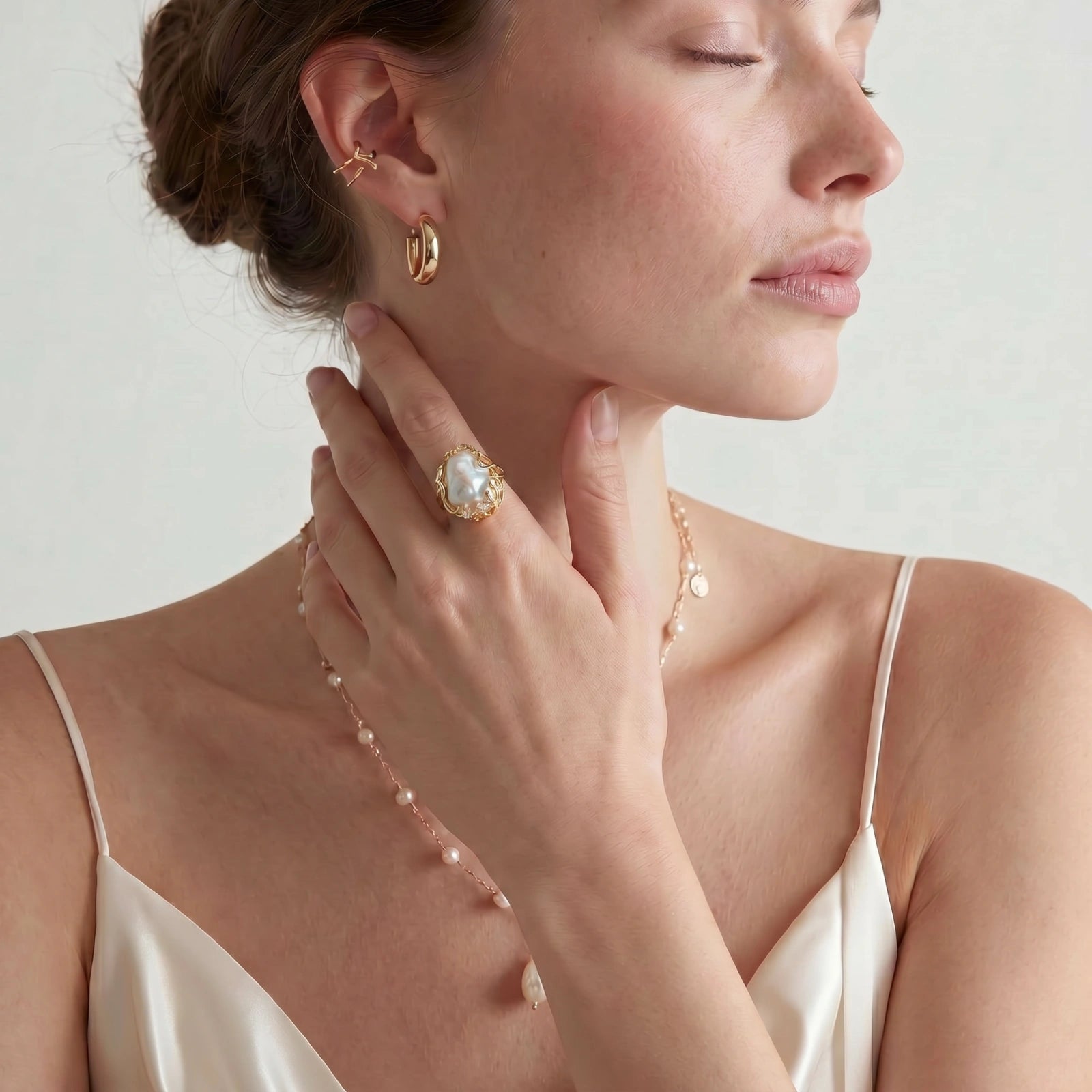 Baroque Pearl Crown Ring