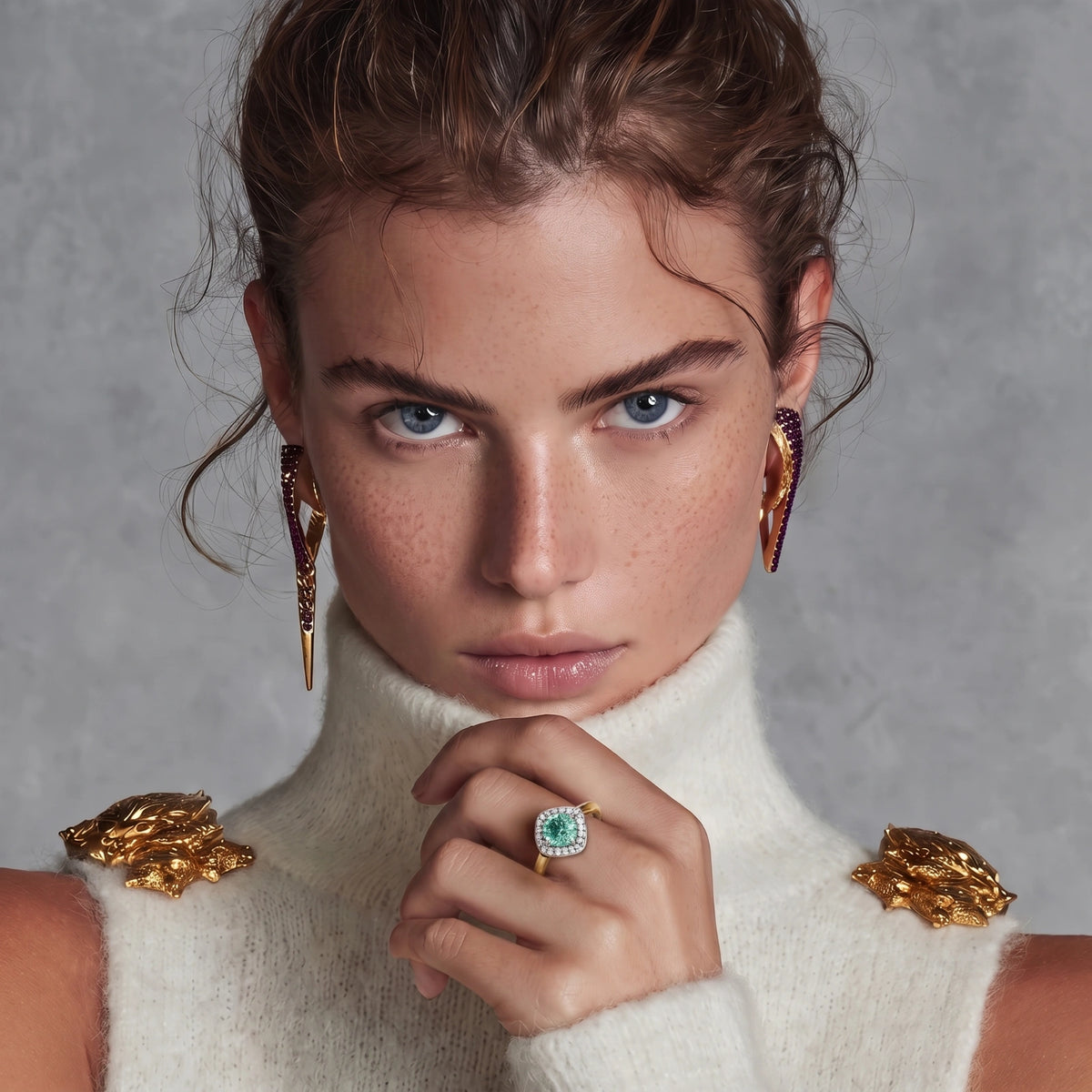 Olimpia | Emerald Ring (Adjustable Size)